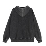 Text Patch Oversized Hoodie Zip-Up