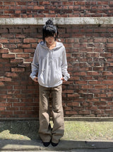 Drea Banding Cotton Wide Bootcut Pants