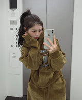 [Mink Brushed] Trust Velvet コーデュロイ クロップフード