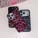 [magsafe glass] leopard fur case - pink