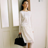 DOT SKIRT IVORY