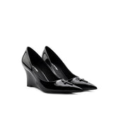 Colorful Bridge丨Crucifix Cross Series Black Wedge Heels Women's Shoes