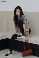 Nordic round knit cardigan