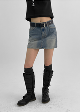 [B-DENIM] VINTAGE MINI SKIRT 038