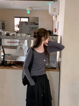 [SHOPPERMADE] Standard U-neck Long Sleeve T-Shirt (5color)