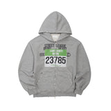 Street league artwork damage washing hoodie zip-up (Melange)