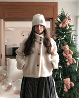 Hug Wool High Neck Short Coat