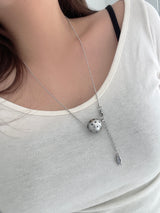 Star Stamping Ball Long Necklace