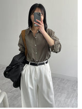 [Unisex] ソリッドコットンオーバーフィットシャツ