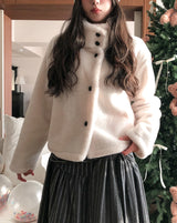 Hug Wool High Neck Short Coat