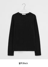 Achu Brushed Basic Round Long Sleeve Tee