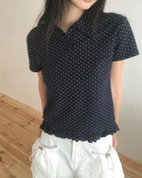 [MADE] Seju Dot Collar Frill Short-Sleeved T-shirt