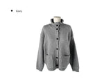 Mayo Pocket Loose Fit High Neck Knit Cardigan
