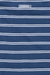 クロップ ストライプ Tシャツ、ブルー