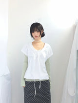 embossed shirring strap t