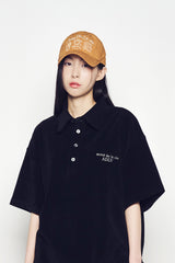 25SS テリーロゴエンボショートスリーブカラーTシャツ ブラック