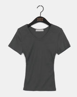 モンブ サイドシャーリング Vネック ショートスリーブTシャツ