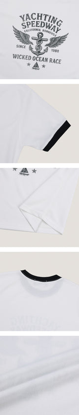 [MUSCLE FIT] Ocean race ringer half t-shirts(3color)