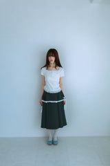 レースフリルTシャツ(ホワイト)