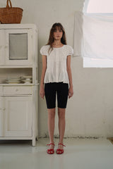 Rib biker leggings_black