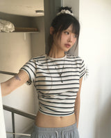 レヴァン ルーズフィット ストライプ ショートスリーブTシャツ