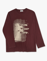 シークレットプリンティング長袖ルーズフィットTシャツ