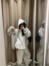 レホクロスパッチフーディジップアップ