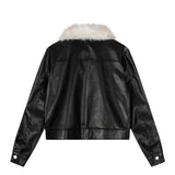 Leon Fur Collar Leather Jacket