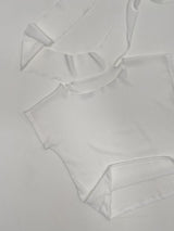 Pleated Tie-neck Short Sleeve T-shirt