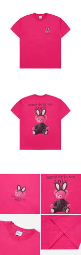 [24SS] RABBIT BEAR DOLL LOGO SHORT SLEEVE T-SHIRT PINK