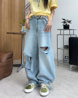 Decken Damaged Wide Denim Pants