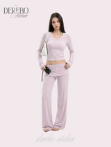 Mully Pink V-Neck Training Set-up (pants)