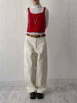 Wood Square Neck Knit Bustier