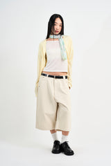Tencel boatneck crop t-shirt