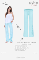 Mint lettering long good fit casual pants 