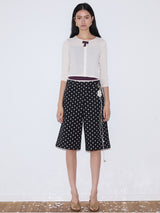 rirri 25 Spring/Summer Collection - Casual Black & White Polka Dot Cropped Pants (High-Density 100% Cotton)