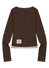 RASE LACE CROSS V-NECK LONG SLEEVE T (4COLOR)