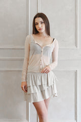 Ariel flare skirt (beige)
