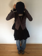 Shirring V-neck cardigan (4 colors)