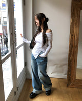 Et Wide Roll-up Denim Pants