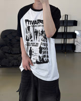 パンク ラグラン 半袖Tシャツ