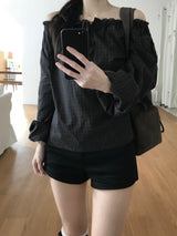 Dear button off-shoulder blouse (2 colors)