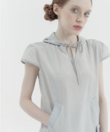 Dolls Hoodie Cap Sleeve Dress Sky