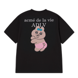 25SS タンニングオパンチュウサギベーシックロゴ半袖Tシャツ ブラック