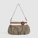 Vintage Polka Dot Ruched Cloud Bag