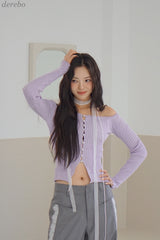 パールバートシャーリングリブ長袖Tシャツ