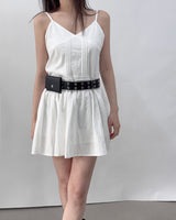 Melin V-neck Strappy Sleeveless Flare Mini Dress