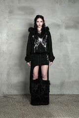 ローズカットアウトスカート #ブラック (FLEECE LINED)