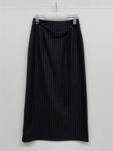 [FW] Striped Wool H-Line Long Skirt