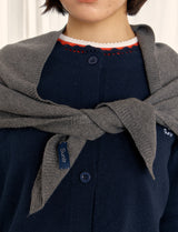 KNIT TRIANGLE SCARF (CHARCOAL)